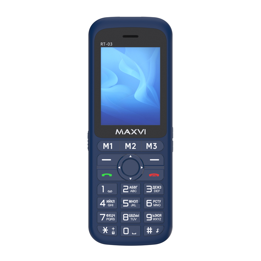 Мобильный телефон MAXVI RT-03 с док-станцией, 32 Мб, Синий, Dual mini-SIM детальное изображение - 6