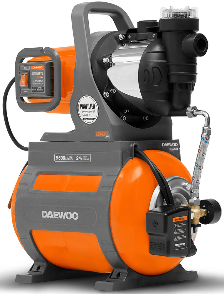 Насос Daewoo Power Products DAS 5500/24, 92 л/мин, 25 мм, напор 50 м, d=25 мм, 1400 Вт, Оранжевый детальное изображение - 1