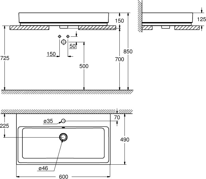 Умывальник Grohe Cube 3947500H  детальное изображение - 4