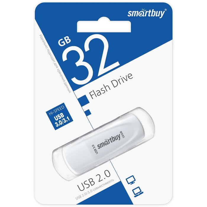 USB Flash накопитель SmartBuy Scout (SB032 ГБ3SCW) 32 ГБ, белый №2