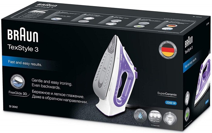 Утюг Braun TexStyle 3 SI 3042, Белый/Фиолетовый №3