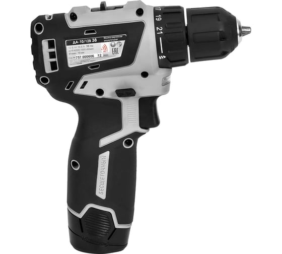 Аккумуляторная дрель-шуруповерт Интерскол ДА-10/12В 38 МиниМАКС 757.3.2.46, 38 Нм, 12 В детальное изображение - 1