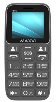Мобильный телефон MAXVI B110, 32 Мб, Серый, Dual mini-SIM детальное изображение - 2
