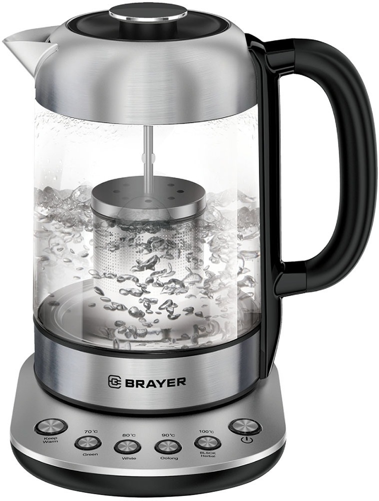 Электрический чайник Brayer BR1028 1.7 л, Серебристый детальное изображение - 1