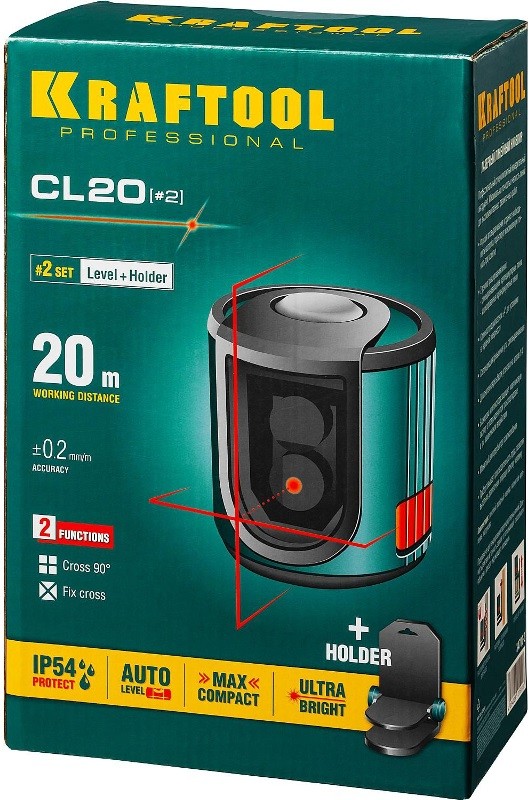 Лазерный нивелир KRAFTOOL CL20-2 34700-2 детальное изображение - 4