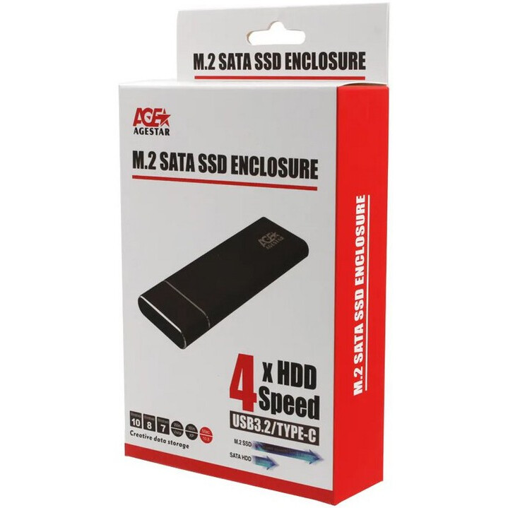 Внешний корпус для SSD M.2 AgeStar 3UBNF5C, Чёрный детальное изображение - 3