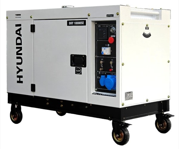 Генератор дизельный с воздушным охлаждением HYUNDAI DHY 10000SE, в кожухе, 8 кВт, Белый детальное изображение - 1