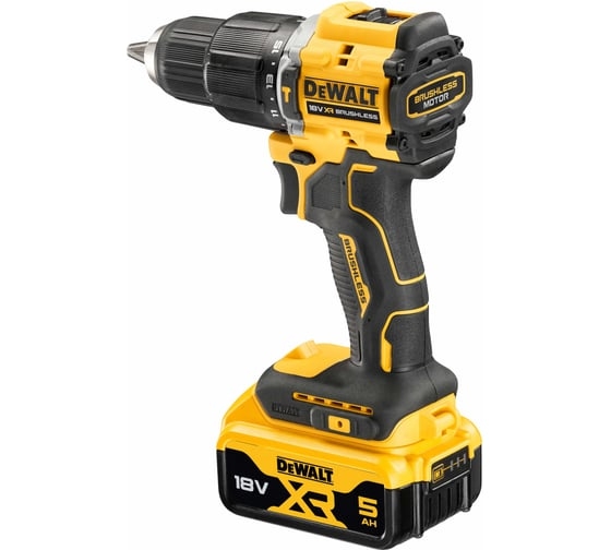 Аккумуляторная ударная дрель-шуруповерт DeWALT DCD100YP2T-QW, 18 В, 68 Нм, 5 А·ч детальное изображение - 5