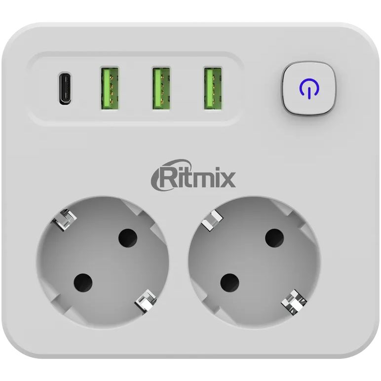 Сетевой фильтр Ritmix RM-023PD, 2 м, Черный детальное изображение - 1