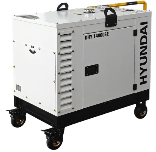 Генератор дизельный с воздушным охлаждением HYUNDAI DHY 14000SE, в кожухе, 10 кВт, Белый детальное изображение - 6