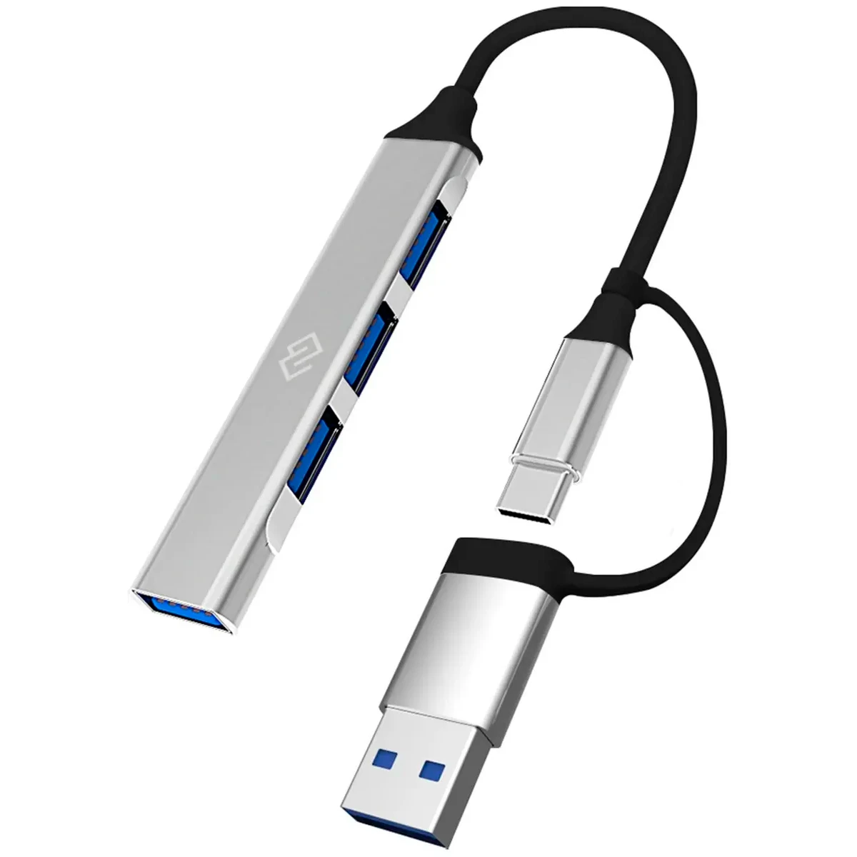 USB-концентратор Digma DHUB-4USB-AC-2.0, Серебряный детальное изображение - 1