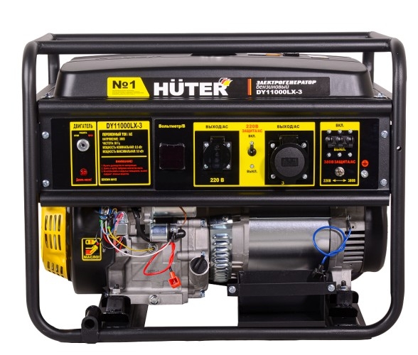 Генератор бензиновый HUTER DY11000LX-3 64/1/73, 8.5 кВт, Черный детальное изображение - 2