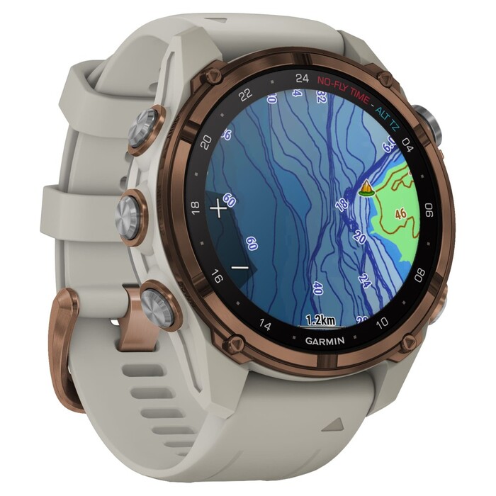 Смарт-часы Garmin Descent Mk3i, 43 мм, Bronze PVD Titanium / French Gray Silicone Band, Бронза №6