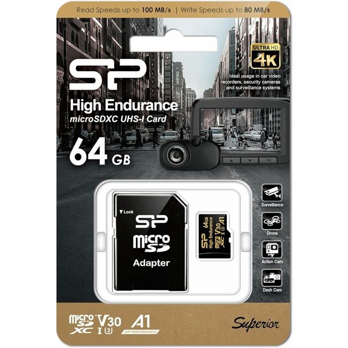 Карта памяти Silicon Power Golden High Endurance MicroSD + SD адаптер (SP128GBSTXDV3V1HSP), 128 Гб №3