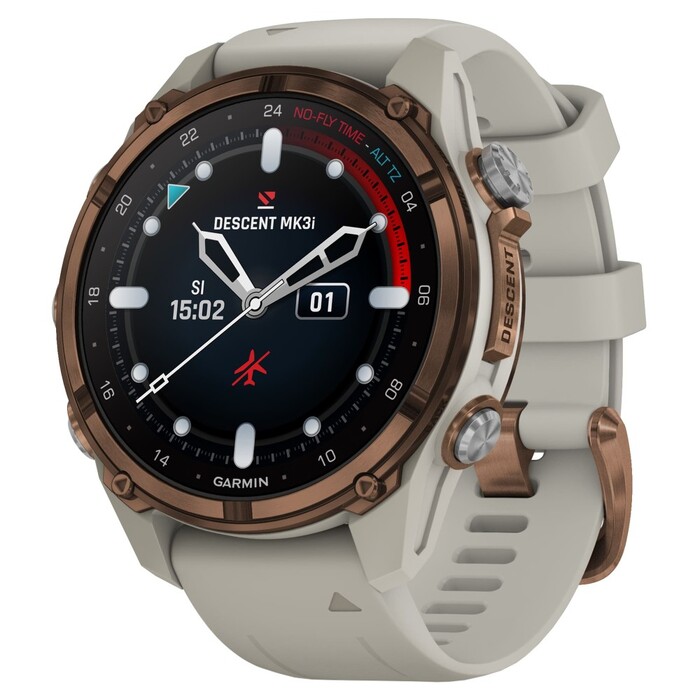 Смарт-часы Garmin Descent Mk3i, 43 мм, Carbon Gray DLC Titanium / Black Silicone Band, Черный №1