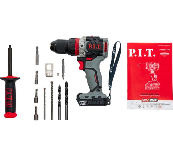 Дрель ударная аккум. бесщёточная P.I.T. X-DRIVER SOLO (20В, 75Нм, метал патрон 13мм, 2ск) PSB20H-13D, 20 В детальное изображение - 1