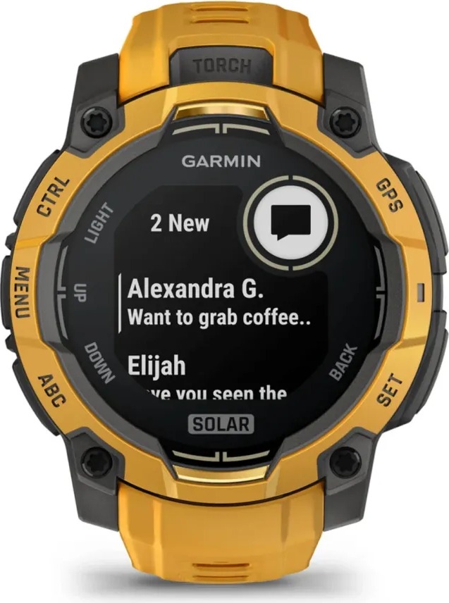Смарт-часы Garmin Instinct 3 Solar Sunburst with Sunburst/Gray Silicone Limited edition, 45 мм, Оранжевый детальное изображение - 2