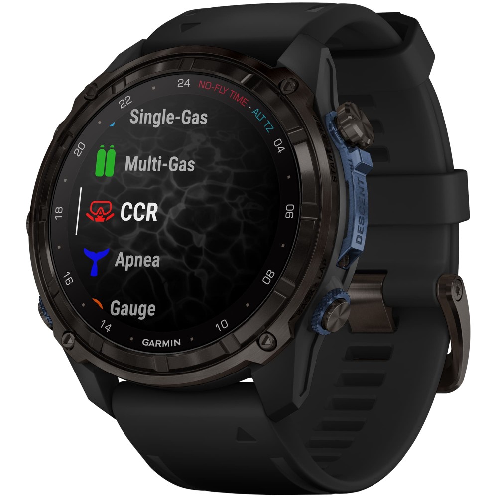 Смарт-часы Garmin Descent Mk3i, 51 мм, Carbon Gray DLC Titanium / Black Silicone Band, Черный детальное изображение - 2