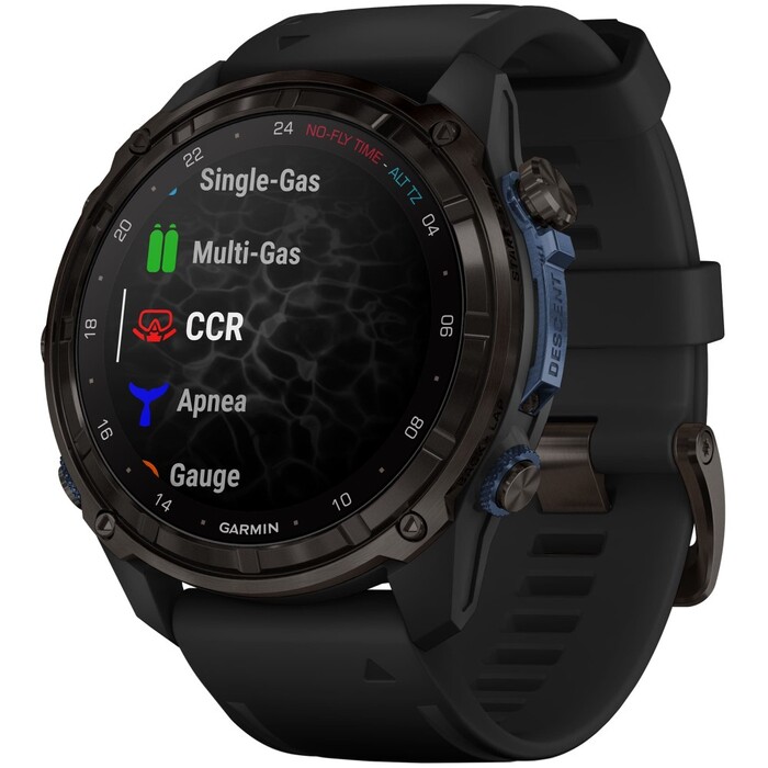 Смарт-часы Garmin Descent Mk3i, 51 мм, Carbon Gray DLC Titanium / Black Silicone Band, Черный №2