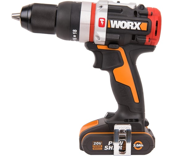 Аккумуляторная бесщеточная ударная дрель-шуруповерт WORX WX354, 20 В, 60 Нм, 2 А·ч детальное изображение - 1