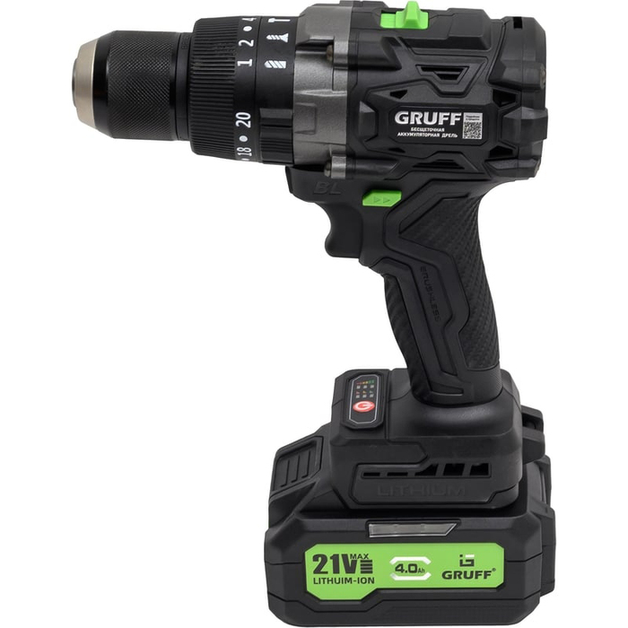 Аккумуляторная дрель-шуруповерт GRUFF GF-191, 21 В, 190 Нм, 4 А·ч  №1