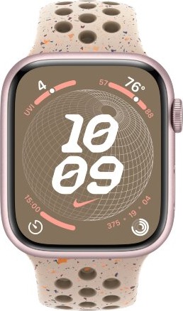 Умные часы Apple Watch Series 9 Pink Aluminum Case with Nike Sport Band Desert Stone, 45 mm, Пустынный камень детальное изображение - 2