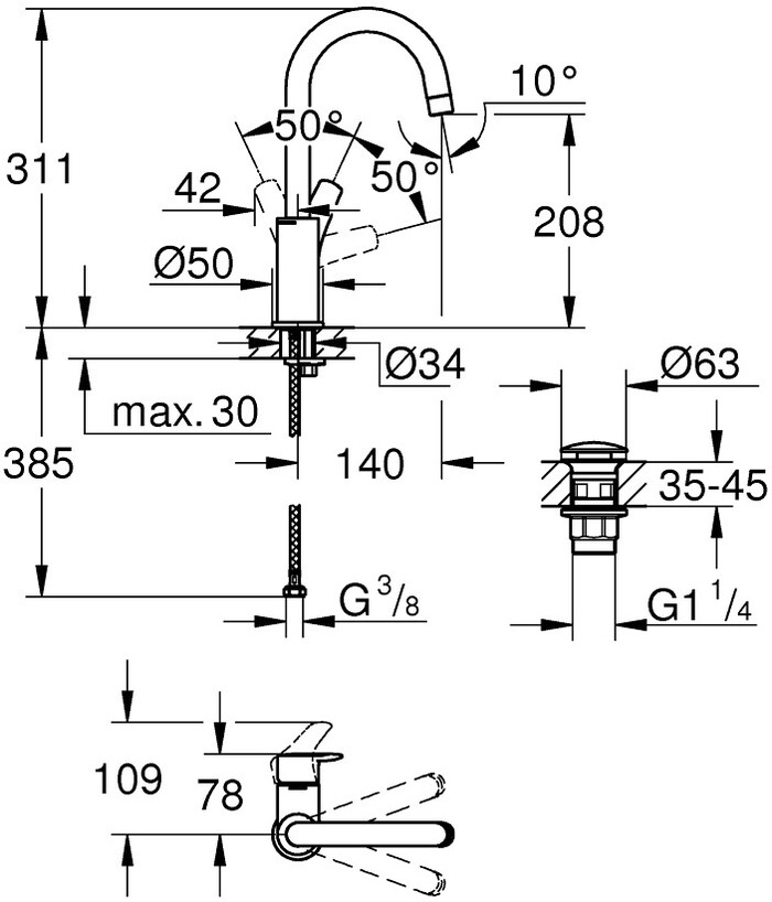 Смеситель Grohe Eurosmart 23970003 №6