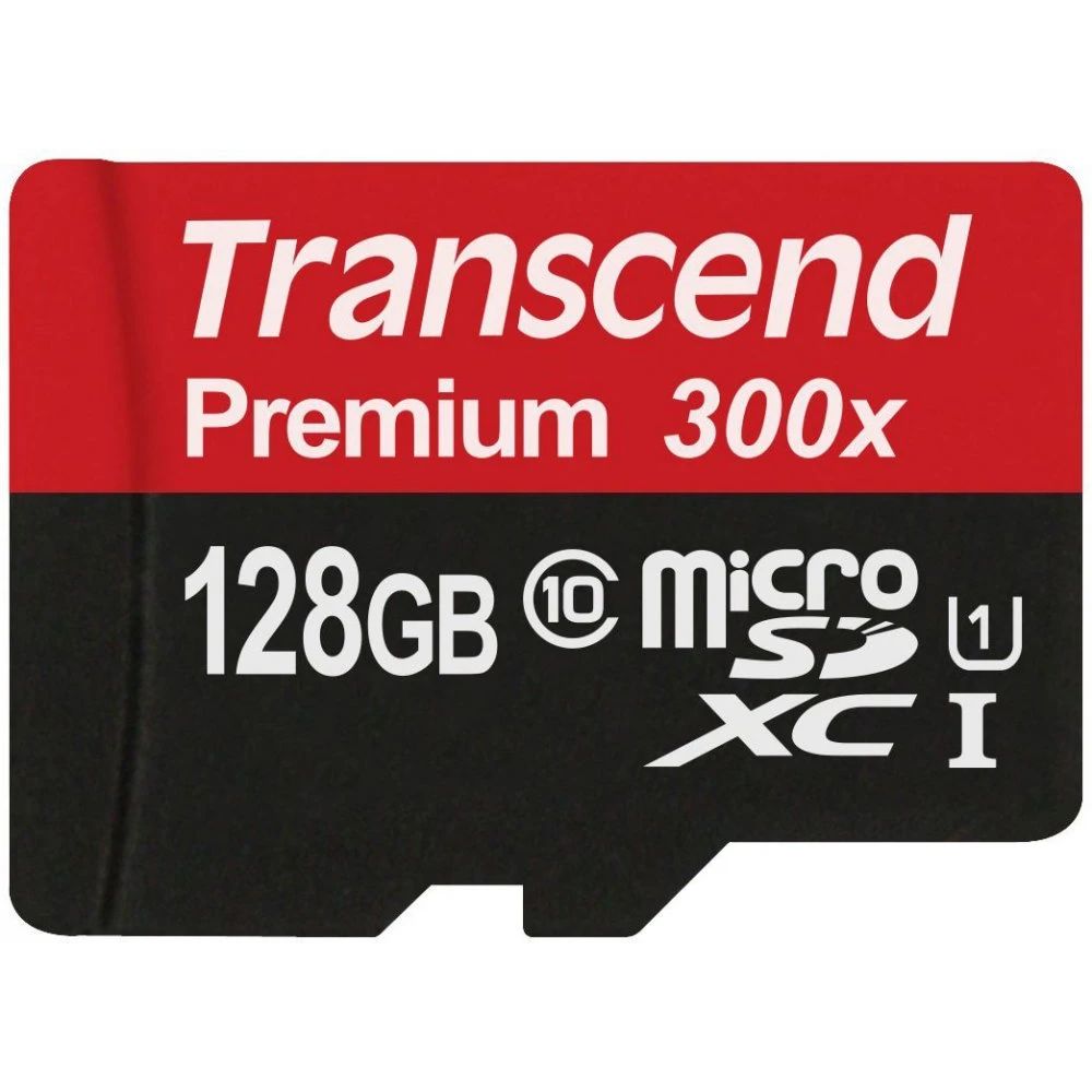 Карта памяти Transcend MicroSD + SD адаптер (TS128GUSDU1), 128 Гб детальное изображение - 2