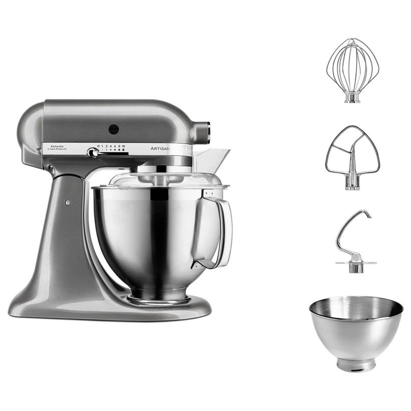 Планетарный миксер KitchenAid 5KSM185PSEMS, Серебряный медальон детальное изображение - 2