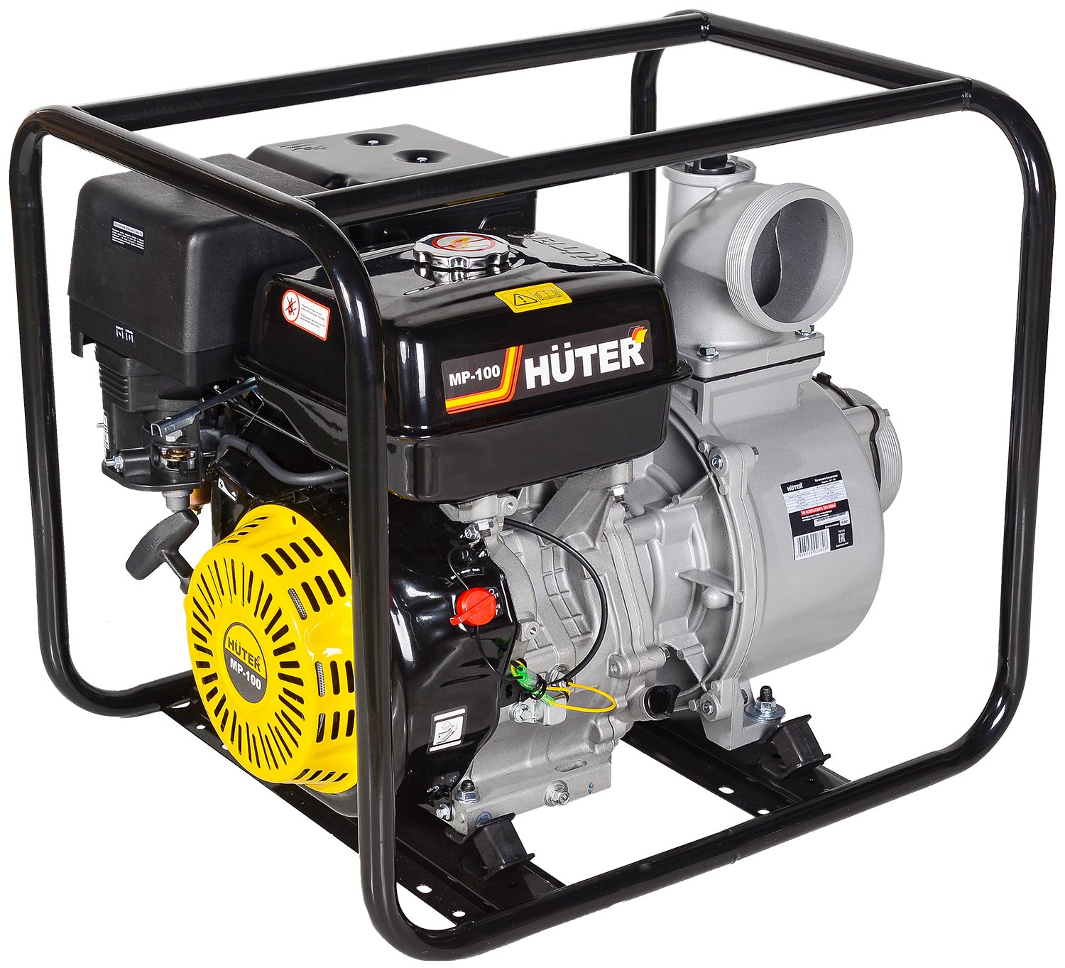 Мотопомпа Huter MP-100 70/11/5, 1300 л/мин, 100 мм, напор 30 м, d=100 мм, 9560 Вт, Серый детальное изображение - 2