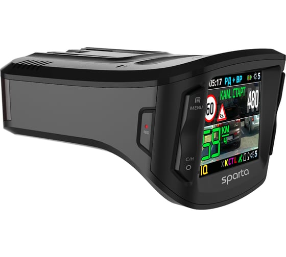Автомобильный видеорегистратор INSPECTOR Sparta с радар-детектором,1920x1080 Full HD dpi, MicroSD, 256 ГБ, Черный детальное изображение - 2