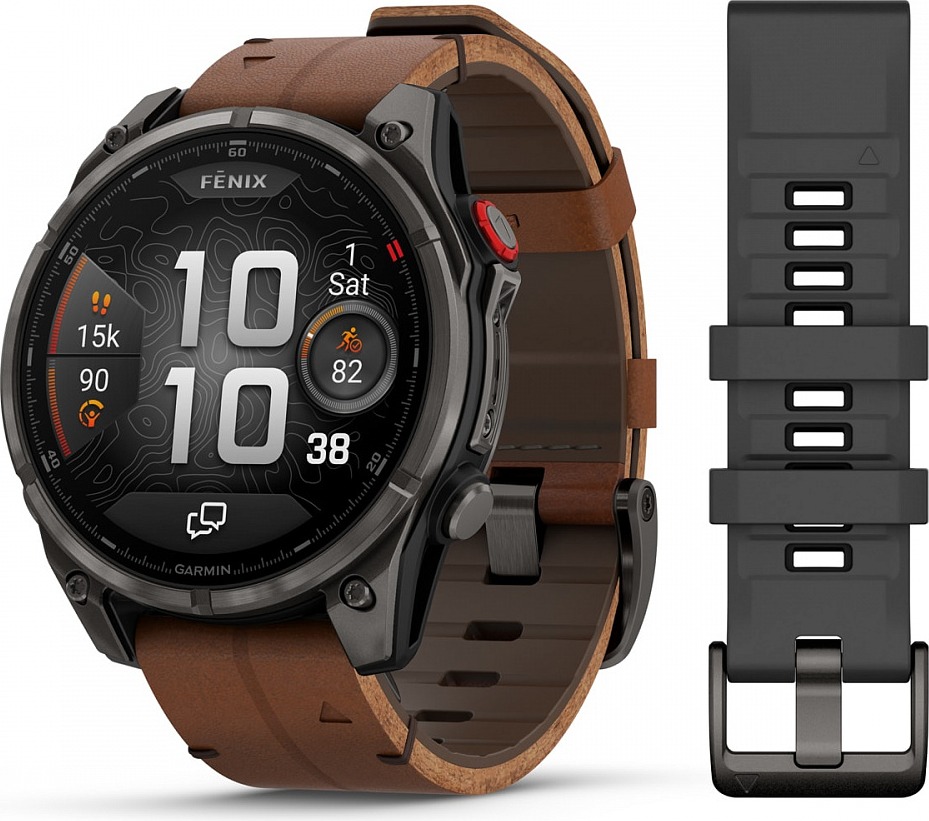 Смарт-часы Garmin Fenix 8 Pro AMOLED DLC, 51 мм, угольно-серый, черный силиконовый ремешок детальное изображение - 2