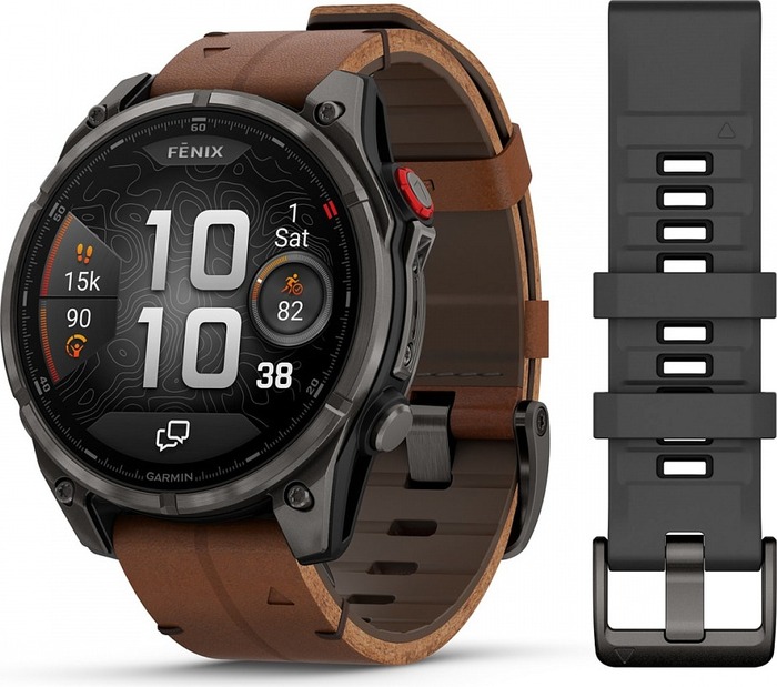 Смарт-часы Garmin Fenix 8 Pro AMOLED DLC, 51 мм, угольно-серый, черный силиконовый ремешок №2
