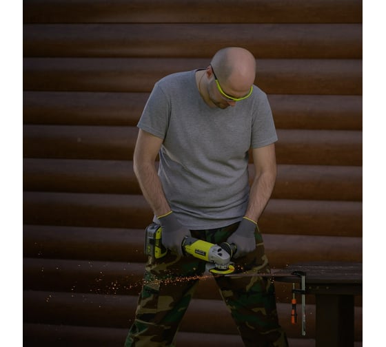 Аккумуляторная угловая шлифмашина Ryobi ONE+ R18AG-0 5133001903, 115 мм, 7500 об/мин детальное изображение - 10