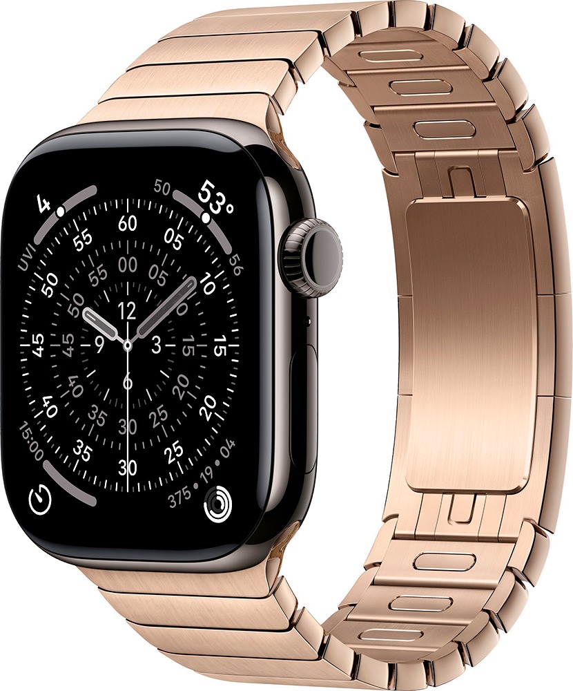 Умные часы Apple Watch Series 11 42 мм, Slate Titanium Case with Gold Link Bracelet, GPS + Cellular, Черный/Золотой детальное изображение - 1