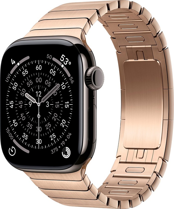Умные часы Apple Watch Series 11 42 мм, Slate Titanium Case with Gold Link Bracelet, GPS + Cellular, Черный/Золотой №1
