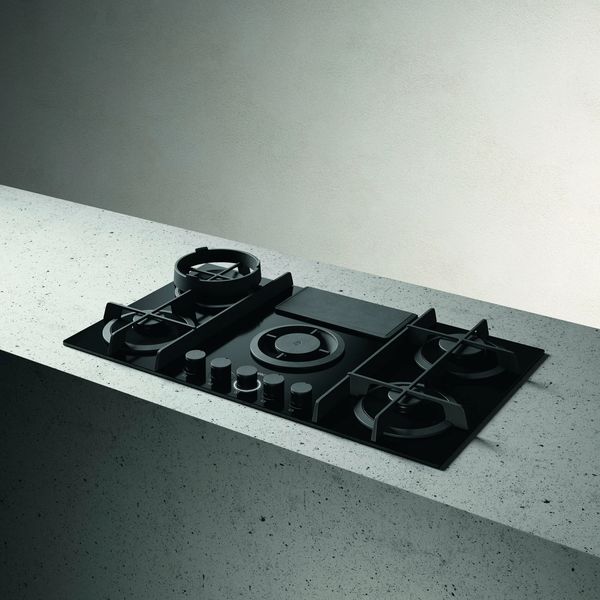 Газовая варочная панель Elica NikolaTesla Flame BL/F/88, Черный детальное изображение - 5