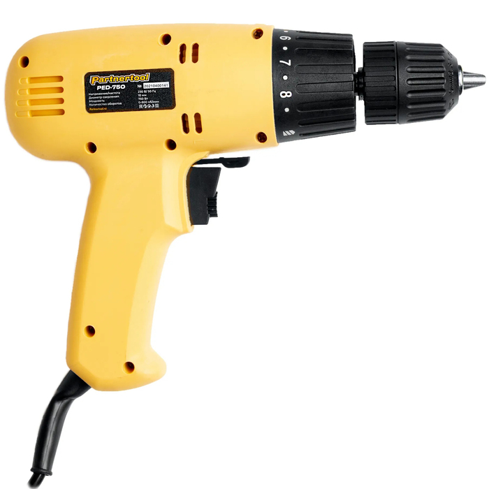 Сетевая дрель-шуруповерт PARTNERTOOL PED-750, 28 Нм, 750 Вт №2
