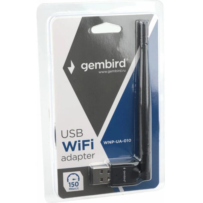 Wi-Fi адаптер Gembird WNP-UA-010, Wi-Fi 4, Черный №2