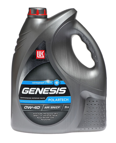 Моторное масло Лукойл Genesis Polartech 0W-40, 5 л детальное изображение - 1