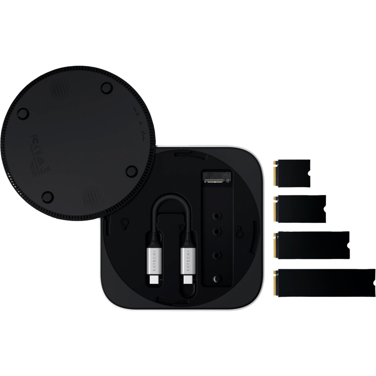 Внешний корпус для SSD M.2 Satechi USB4 Slim NVMe SSD Enclosure ST-EU4SNSS, Серебряный детальное изображение - 2