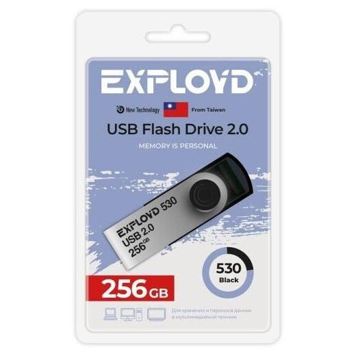 USB Flash накопитель Exployd 530 256 ГБ, черный детальное изображение - 1
