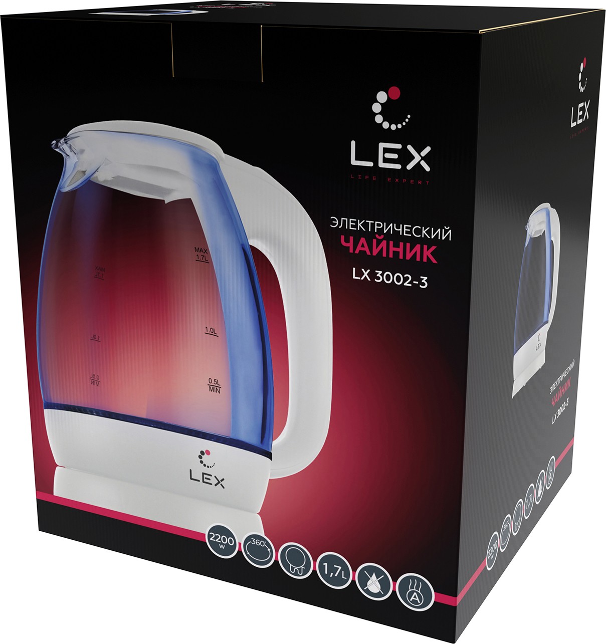 Электрочайник Lex LX-3002-3, Белый детальное изображение - 8