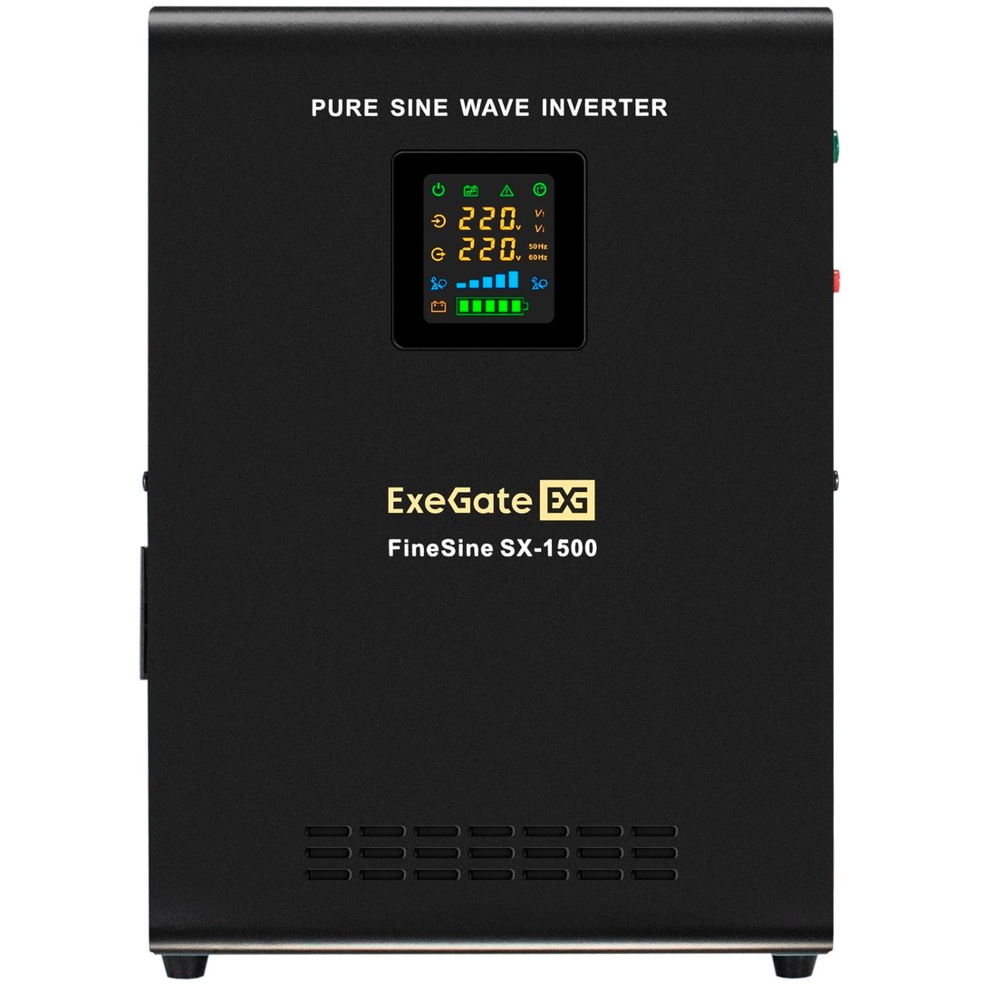 ИБП ExeGate FineSine SX-1500.LCD.AVR.2SH + 2x DT 12100 (100Ач) + батарея детальное изображение - 2