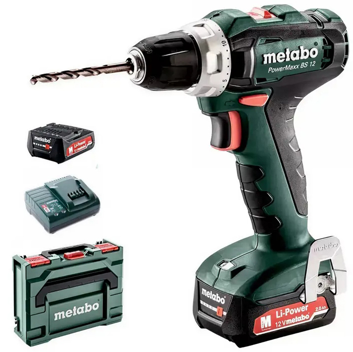 Аккумуляторная дрель-шуруповерт Metabo PowerMaxx BS 12 601036500, 12 В, 40 Нм, 2 А·ч  №2