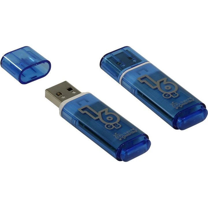 USB Flash накопитель SmartBuy Glossy (SB16GBGS-B) 16 ГБ, синий детальное изображение - 1