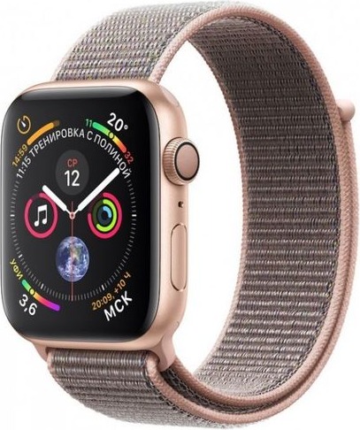 Умные часы Apple Watch Series 4 Aluminum, 40 мм, GPS, Pink Nylon Band, Золотистый детальное изображение - 1