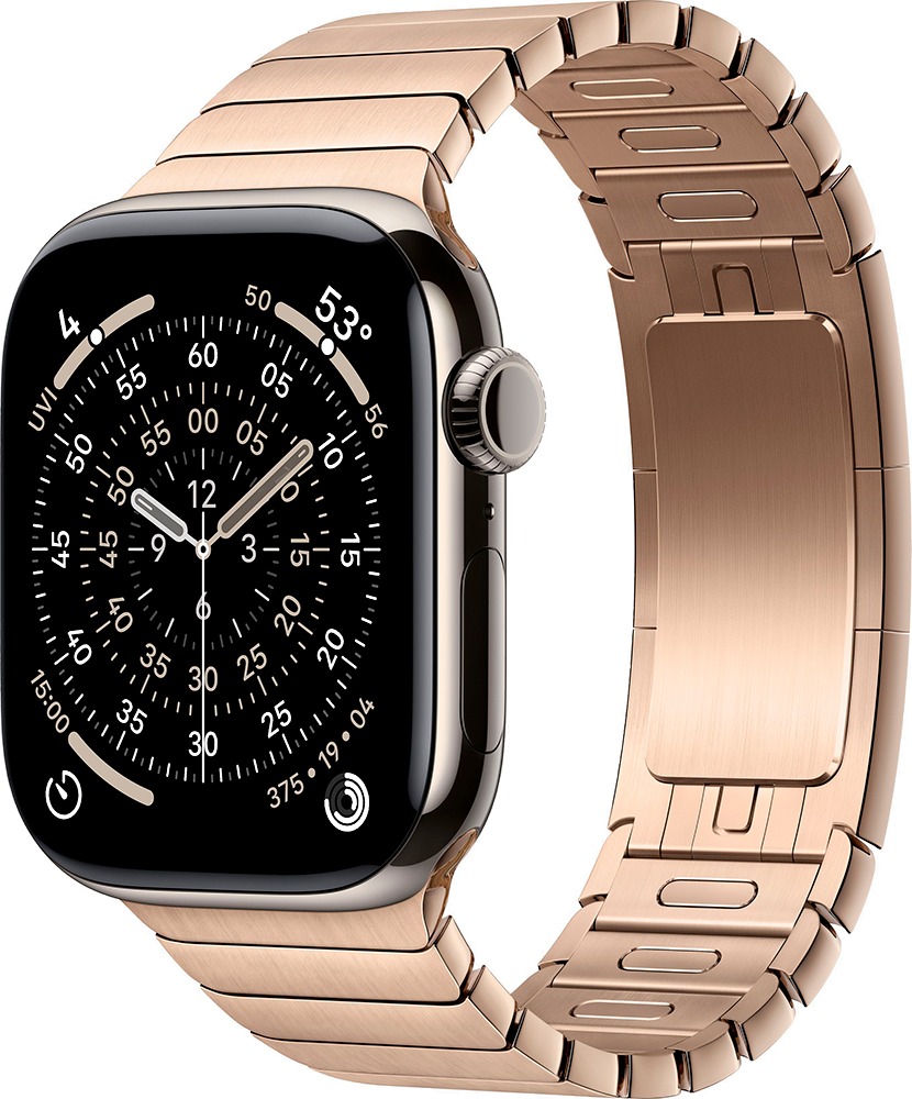 Умные часы Apple Watch Series 11 42 мм, Natural Titanium Case with Gold Link Bracelet, GPS + Cellular, Серебристый/Золотой детальное изображение - 1