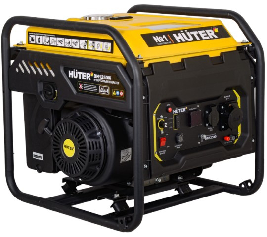 Генератор бензиновый HUTER DN12500i 64/10/12, 8 кВт, Желтый детальное изображение - 1