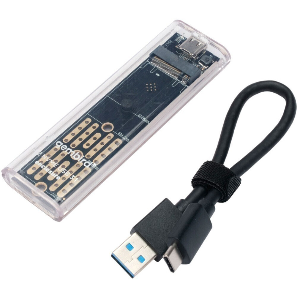 Внешний корпус для SSD M.2 Gembird EEM2-NVME-2, Прозрачный детальное изображение - 4